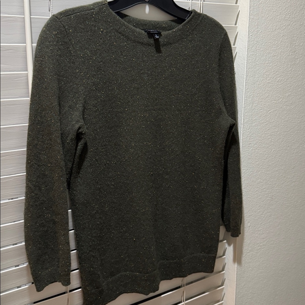 Talbots Olive Knit Cashmere Sweater size small